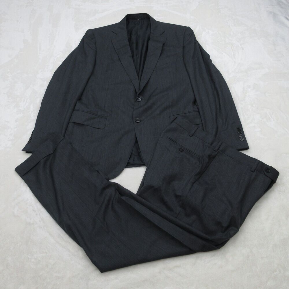 Ermenegildo Zegna Trofeo 600 2 Piece Suit Mens 54R Gray Two Button Pants Jacket